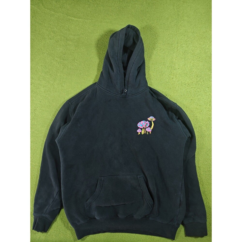 A-Lab Magic Mushroom Hoodie Black Graphic Sweatshirt Psychedelic Women's Sz M
